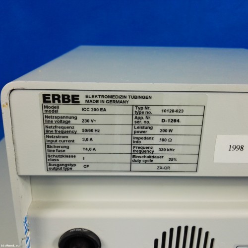 ERBE ICC 200 electrosurgical unit with footswitch and APC 300 module